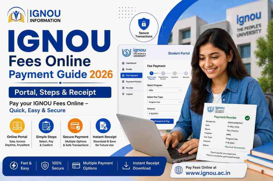 IGNOU Fees Online Payment Guide 2026: Steps, Receipt, and Portal