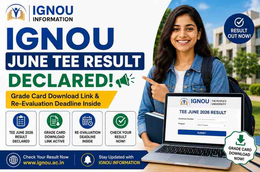IGNOU June TEE Result Released: Grade Card Download and Re-Evaluation Date