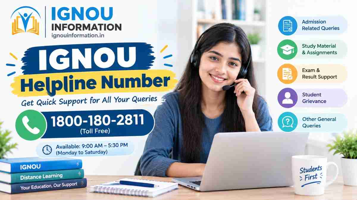 IGNOU Helpline Number 2026: Student Enquiry and Department-Wise Contacts